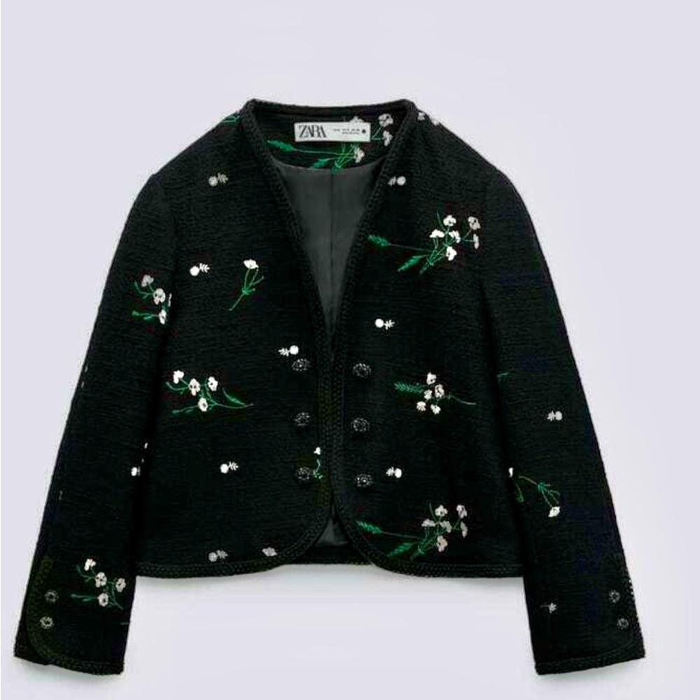 Zara Structured Embroidered Blazer